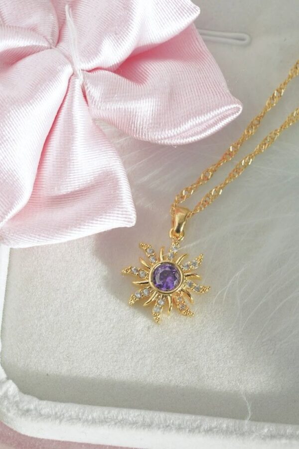 Stainless Steel Opal Rapunzel Sun Necklace - Image 2
