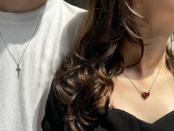 Forever in my heart couple necklace set - Image 2