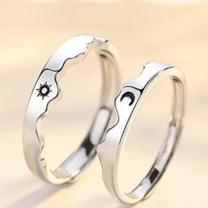 Sun moon half Batman Couple Rings – Perfect Matching Rings for Couples