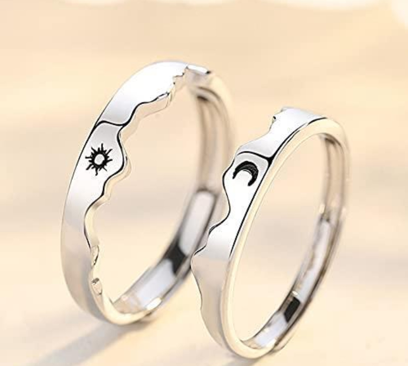 Sun moon half Batman Couple Rings β Perfect Matching Rings for Couples