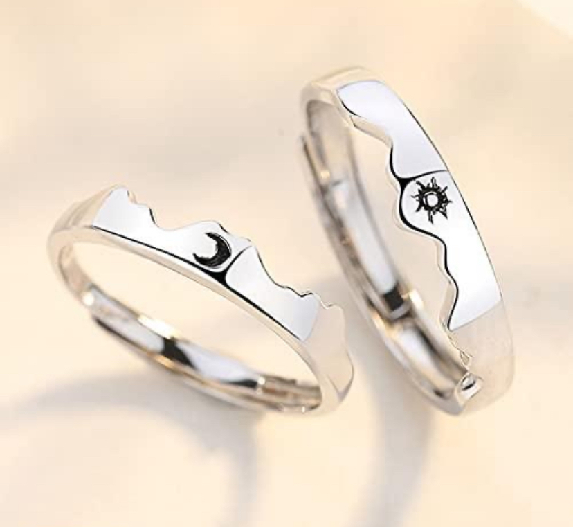 Sun moon half Batman Couple Rings β Perfect Matching Rings for Couples - Image 2
