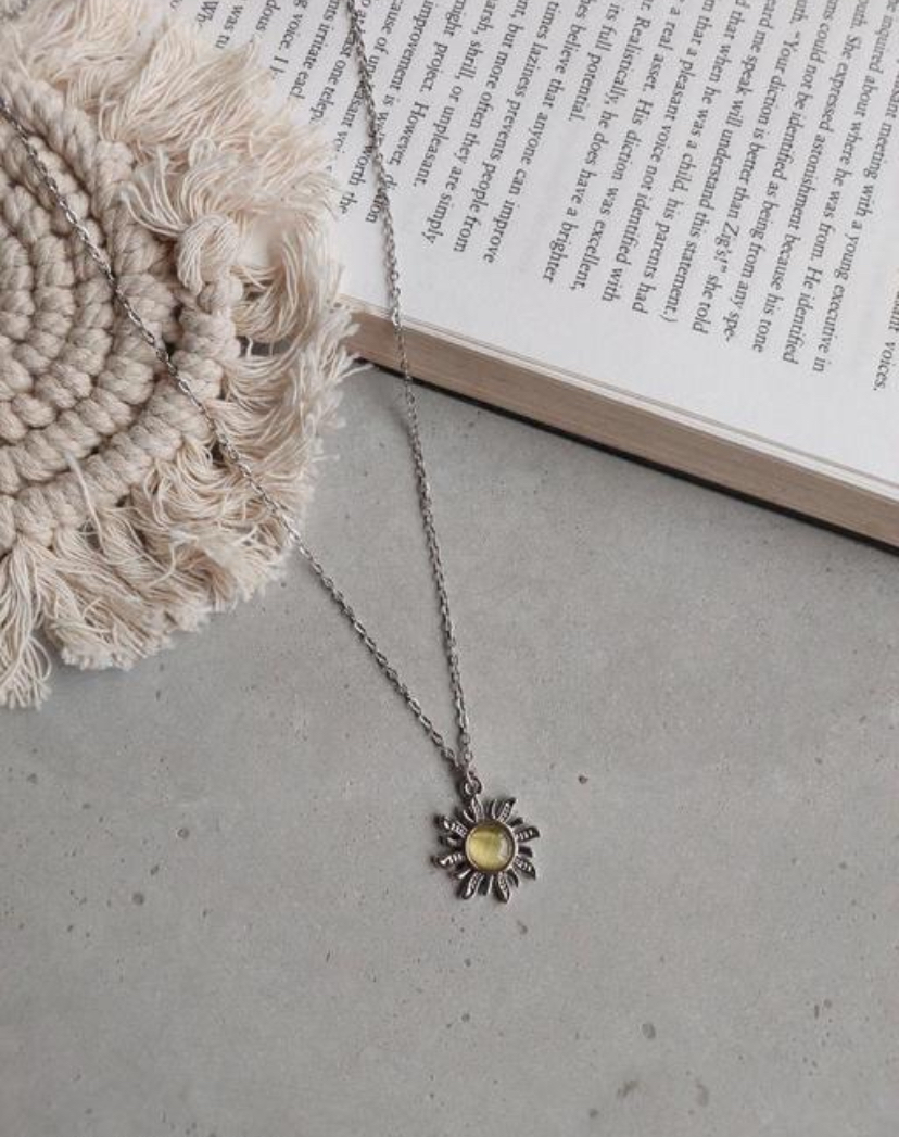 Stainless Steel Opal Rapunzel Sun Necklace - Image 5