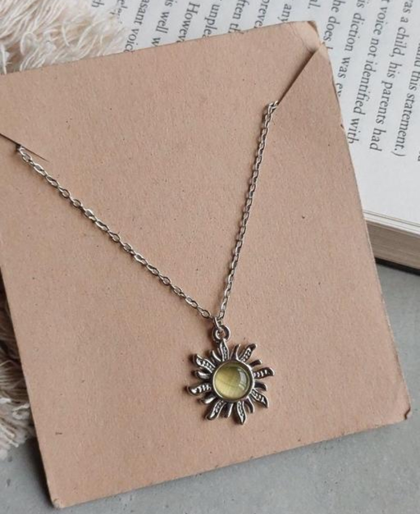 Stainless Steel Opal Rapunzel Sun Necklace - Image 2