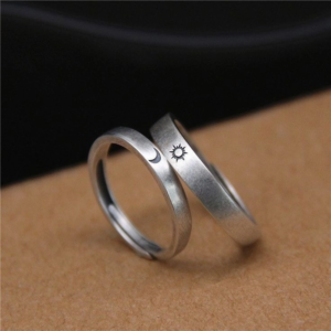 Silver Sun & Moon Ring
