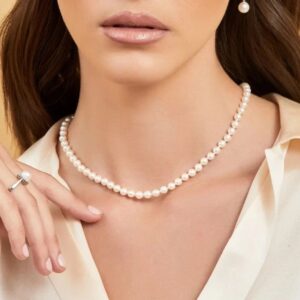 Oralia White Pearl Beaded Necklace