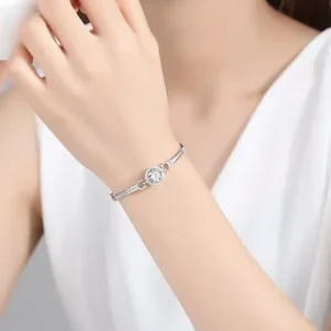 TheVineGirl Stunning Crystal Studded Silver Plated Bracelet For Women And Girls