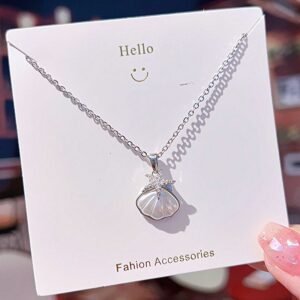 Sea Shell Necklace with Pearl Pendant